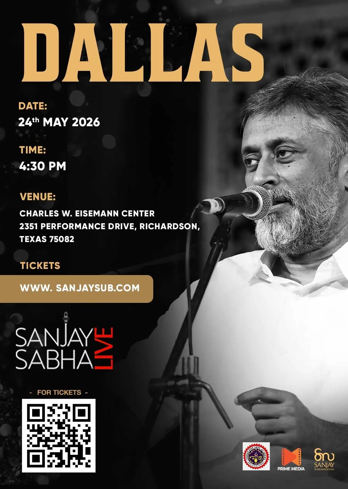 Flyer for Vocal Concert — Sanjay Subrahmanyan